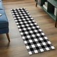 thumbnail image 3 of Hallway Runner Rug 2'x6', Farmhouse Checkered Long Non-slip Runner Rugs, Black White Buffalo Plaid Washable Outdoor Indoor Throw Floor Carpet Mat for Living Room/Bedroom/Kitchen/Office/Laundry, 3 of 9