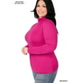 thumbnail image 3 of Zenana Women & Plus Microfiber Mock Turtleneck Long Sleeve Lightweight Tee Shirt Top, 3 of 5
