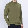 thumbnail image 2 of ZCFZJW Big and Tall Regular Fit Athletic T-Shirts for Men Lightweight Casual Long Sleeve Crewneck Basic Solid Color Pullover Sweatshirts Tops Army Green XXXL, 2 of 9