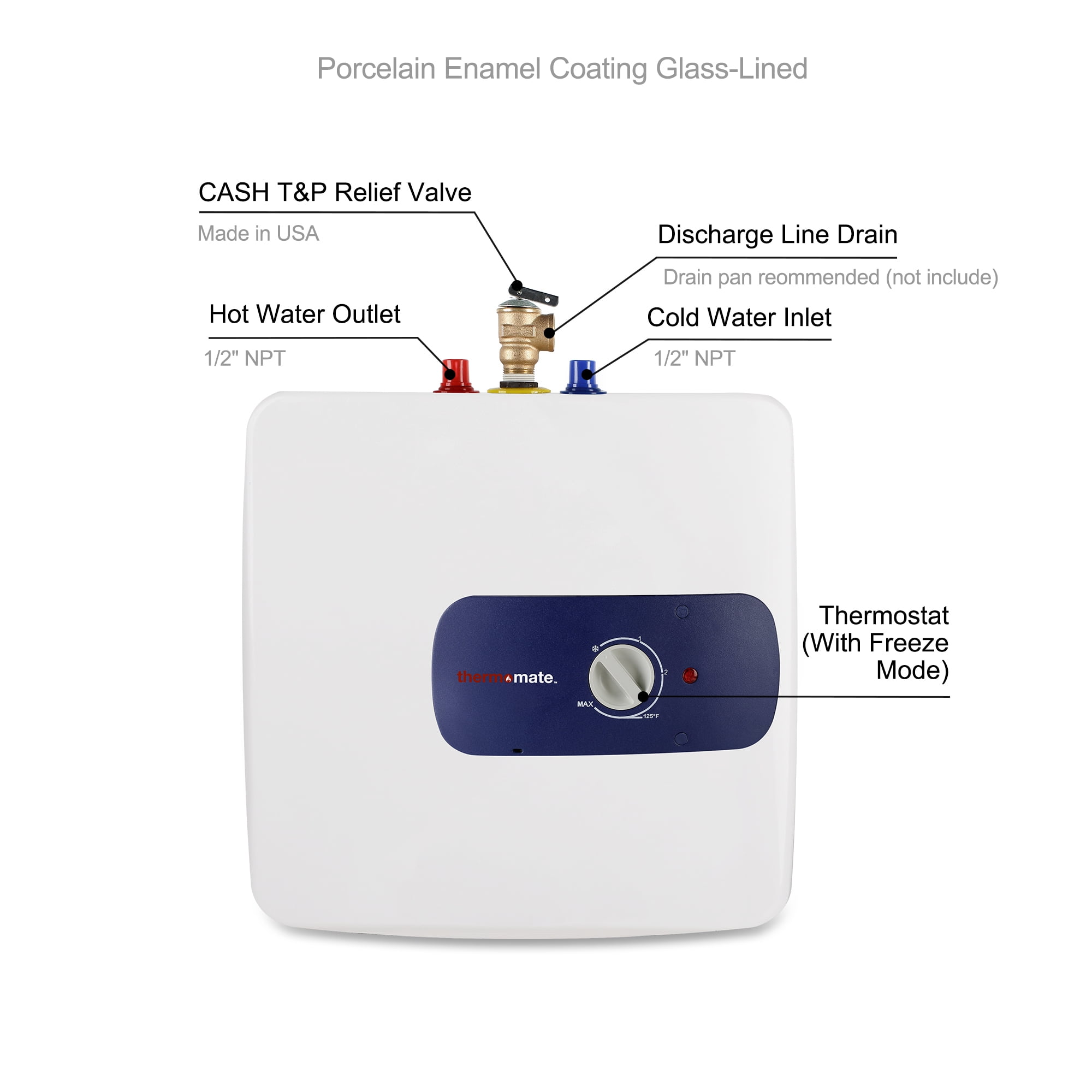 thermomate 6.5 Gal. 1440 W Electric Mini Tank Water Heater for Point of Use, ES700