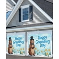 thumbnail image 3 of Happy Groundhog Day Garage Door Banner Covers, Cartoon Yellow Floral Blue Sky White Snow Large Hanging Indoor/Outdoor Backdrop Background for Christmas Winter Party Decor, 6.9x16 FT, 3 of 9