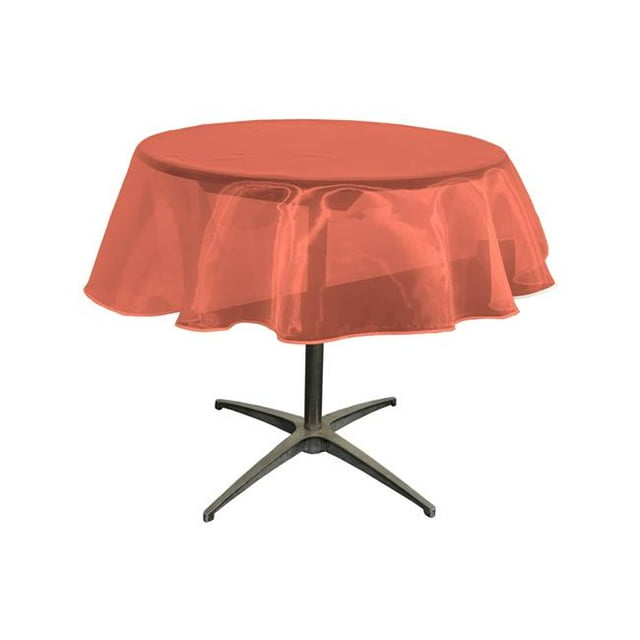 LA Linen TCOrgz58R-RedO98 Nappe Ronde Miroir Organza & 44; Rouge - 58 Po.