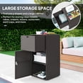 thumbnail image 3 of Outsunny Outdoor Towel Rack for Pool w/ Drawer & Cabinet, Dark Brown, 3 of 9