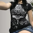 thumbnail image 6 of adaychics Grunge Shirts Women Gothic Women Casual Vintage Crewneck Short Sleeve T Shirts Trendy Clothes Daily Wear, 6 of 7