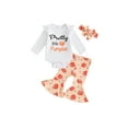 thumbnail image 2 of Musuos Baby Girls Halloween 3PCS Sets 0-18Months Long Sleeve O Neck Romper Pumpkin/Pumpkin Pie Print Pants Headband Sets, 2 of 10