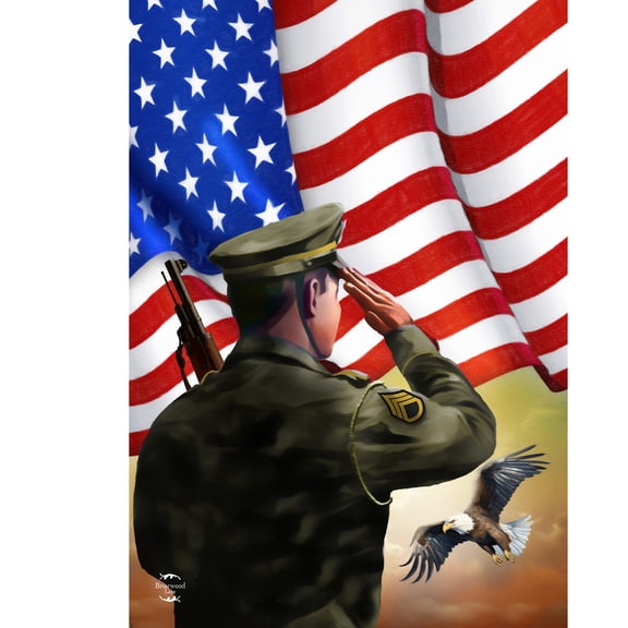 Briarwood Lane Everyday Garden Flag 12x18 For Outdoor Saluting Soldier Garden Flag Flags For Outside