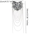 thumbnail image 4 of Punk Rivet Epaulettes Metal Tassel Fringe Shoulder Patches Suit Epauletter Blazer Badge Pin Back for Outfit 2 Pieces, 4 of 5