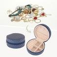 thumbnail image 2 of Unique Bargains Mini PU Leather Jewelry Box for Women Portable Organizer Case Dark Blue, 2 of 7