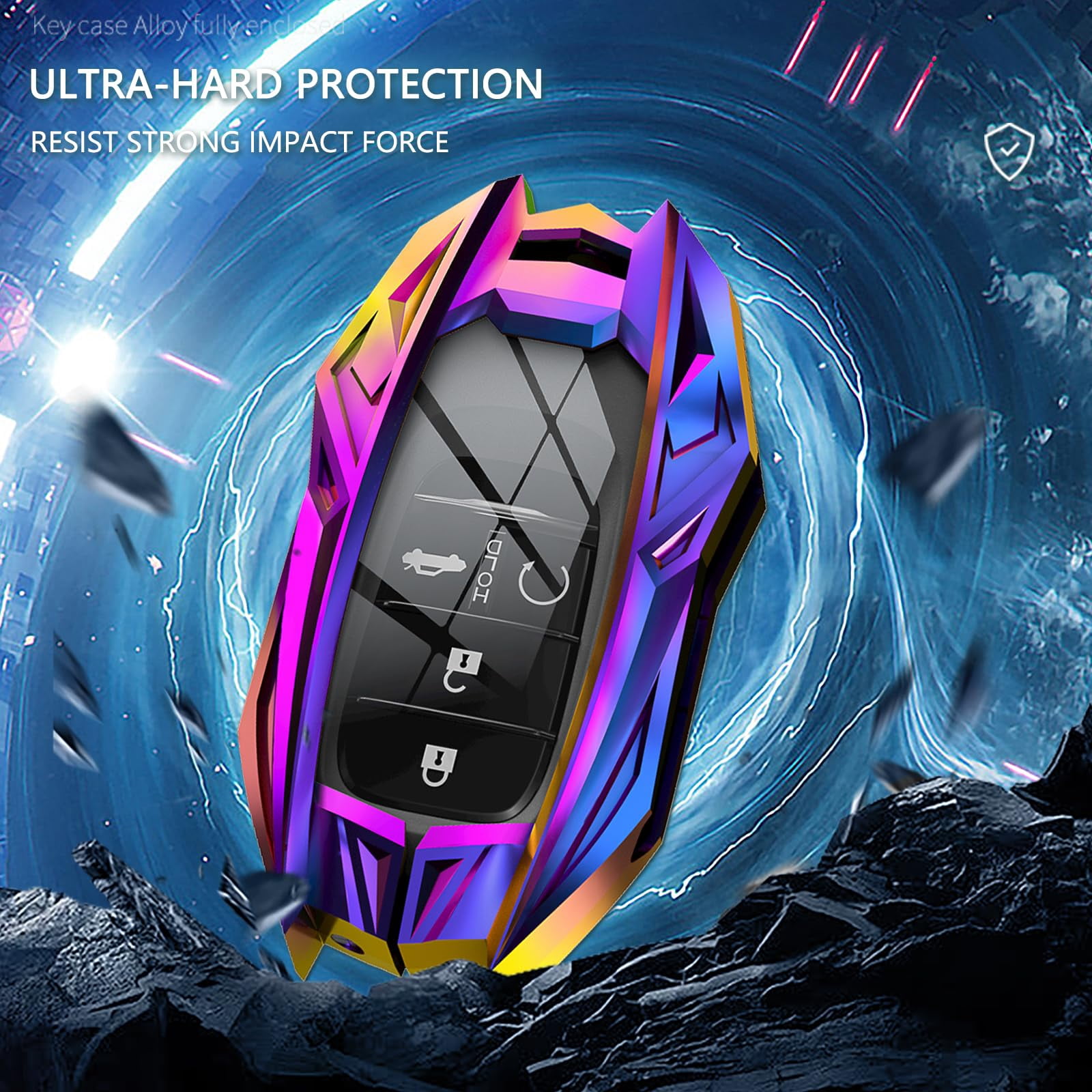 for Honda Key Fob Cover,Keychain,Zinc Alloy Protection Car Key Shell Case Compatible with Honda Holder Smart Remote Keyless Entry Keyshell Accessories
