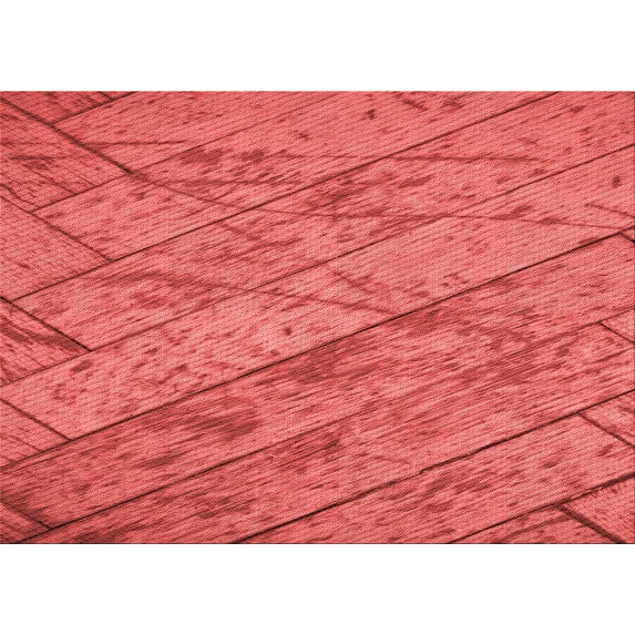 Ahgly Company Machine Washable Indoor Rectangle Transitional Red Area Rugs, 3' x 5'