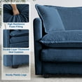 thumbnail image 3 of Domiluxe Chenille Accent Chair with Ottoman,Comfy Deep Single Seat Sofa with Pillow,Upholstered Armchair for Living Room Bedroom Office Apartment,Blue, 3 of 7