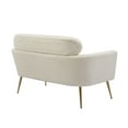 thumbnail image 2 of 51" Loveseat Sofa, Modern Boucle Upholstered Two-Seater Sofa with 2 Throw Pillows and Gold Metal Legs, Comfy Love Seat Sofa Chair for Living Room Apartment and Small Space, Ivory, 2 of 7