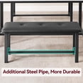 thumbnail image 4 of Dining Table Set for 4 with Upholstered Benches, Space-Saving 3 Piece Kitchen Bench Dining Table Set, Rectangular Dining Table for Home, Kitchen, Dining Room, Rustic Brown, 4 of 9