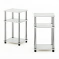thumbnail image 5 of Furinno Just 3-Tier Turn-N-Tube End Table, 2-Pack, White Oak/Chrome, 5 of 7