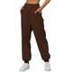 thumbnail image 4 of Pantalones deportivos para mujer Bolsillo con cordón elástico de cintura alta de color sólido XBTCLXEBCO pantalones, 4 of 6