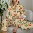 thumbnail image 4 of Goofa Floral Strawberr Printed Women’s 2 Piece Pajama Set Super,Pajamas Women's Long Sleeve Sleepwear Soft Button Down Loungewear Pjs Lounge Set Nightwear-Medium, 4 of 9