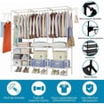 thumbnail image 2 of Organizador de Metal para Ropa,Perchero de Pie Armario con 2 ganchos laterales,Closet Organizador de Ropa, Estante de Ropa para Balcón, Dormitorio y Lavandería,Negro, 2 of 8