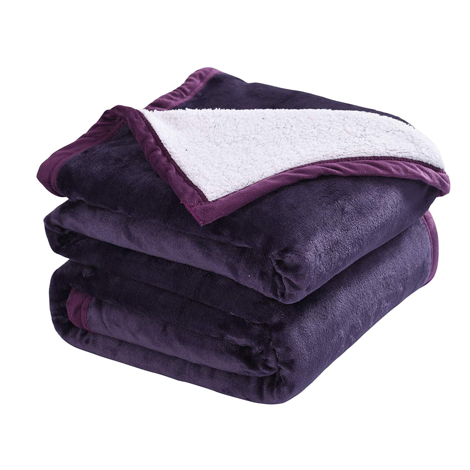 Soft Sherpa Throw Blankets Velvet Reversible Solid Blanket Borrego Twin Size 