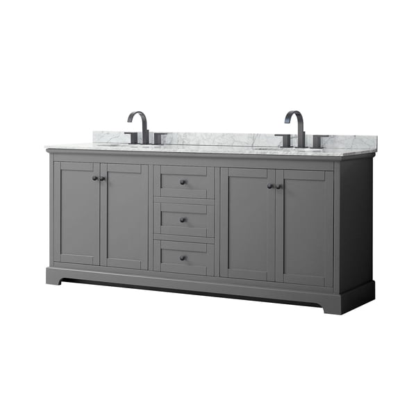 Wyndham Collection WCV232380DGBCMUNOMXX Avery 80" Free Standing Double Basin Vanity Set -