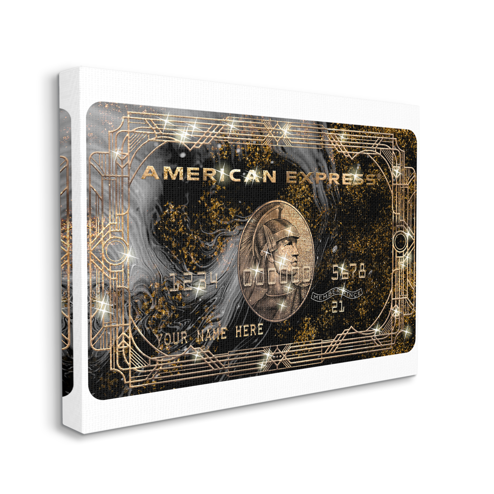 Stupell Industries Glam Fashion Card Chic Pattern Money Sparkle, 40 x 30, Design by Ziwei Li