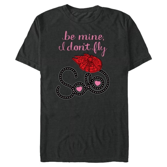 Star Wars Be Mine I Don’t Fly Solo Falcon Valentine’s Day - Short Sleeve Blended T-Shirt for Adults - Customized-Dark Heather