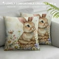 thumbnail image 3 of Shiartex Easter Pillow Covers Watercolor Bunny Easter Decorations Wild Flowers Spring Pillows Farmhouse Decor Couch Living Room, 3 of 5