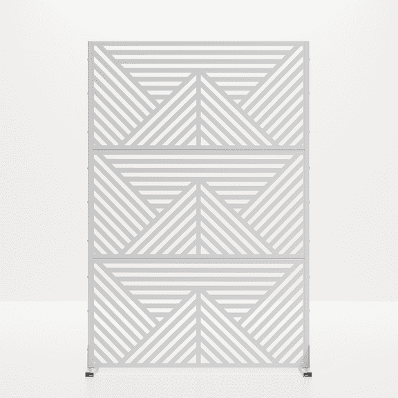 MAYEERTY Decorative Metal Screen – Durable Galvanized Steel Partition,White