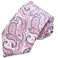 thumbnail image 2 of Pink Paisley Hand Made Men's Necktie, 2 of 2
