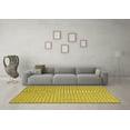 thumbnail image 3 of Ahgly Company Indoor Square Abstract Yellow Contemporary Area Rugs, 6' Square, 3 of 4