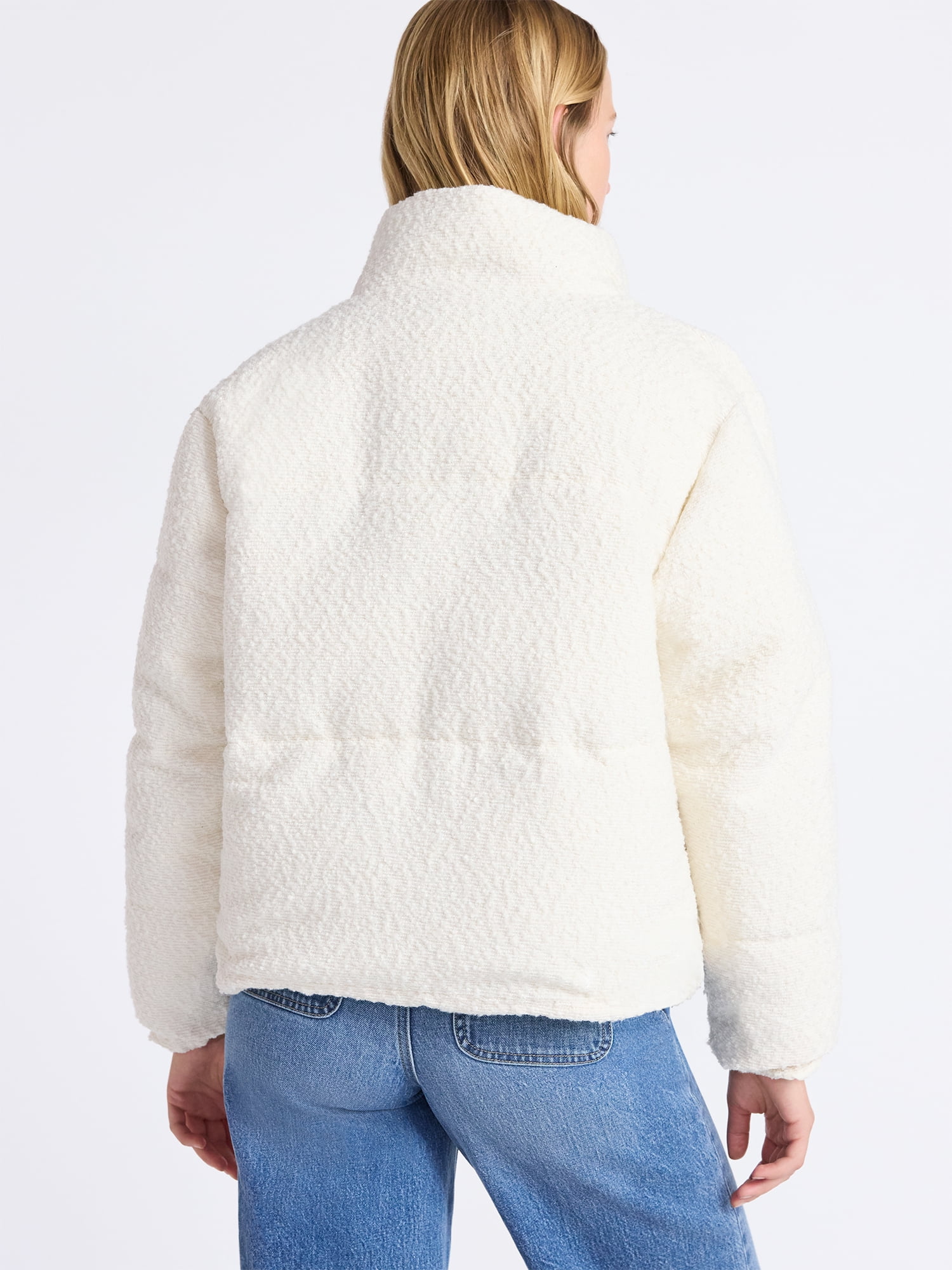Free Assembly Women's and Women's Plus Cinched Puffer Jacket, Sizes XS-4X