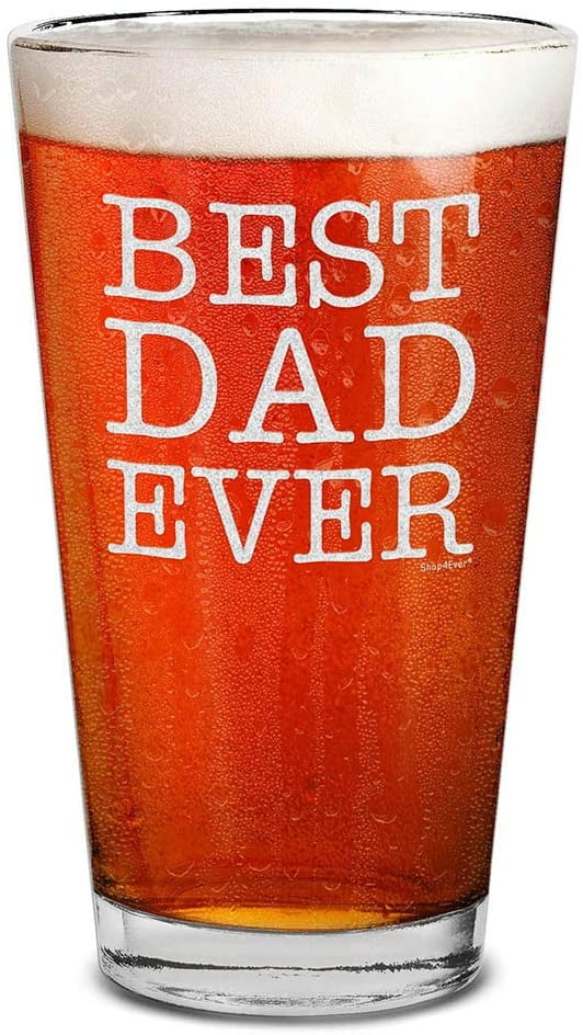 Engraved Fathers Day Gift Dad Beer Glass Gift 16 Ounces Personalized Pint Glass