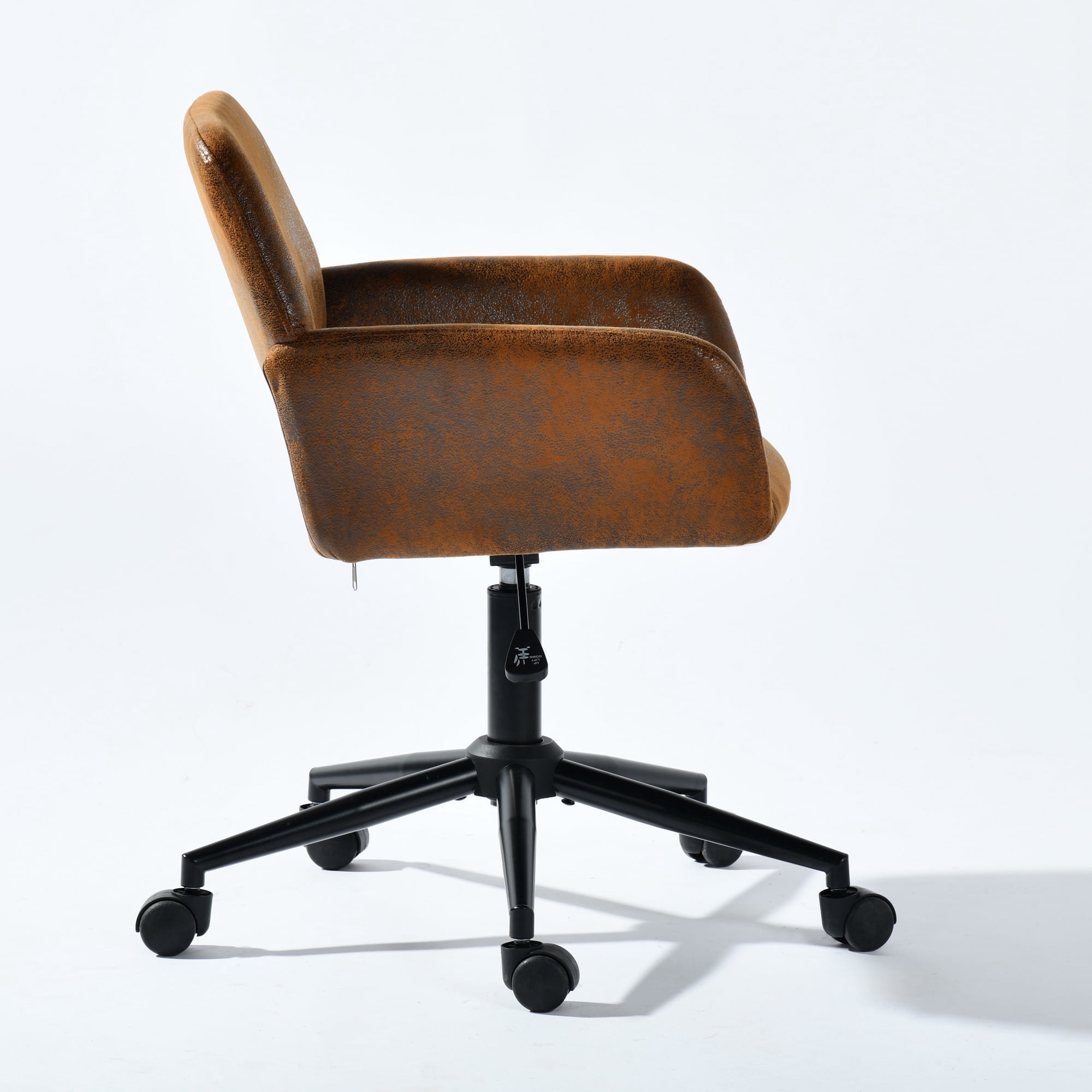 Homy Casa Adjustable Swivel Desk Chair, Modern Office Chair with Armrest for Home & Study, Suede Brown