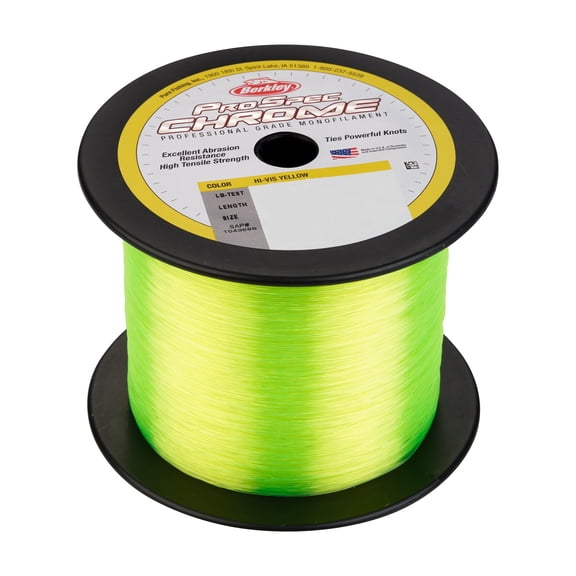 Berkley ProSpec® Chrome Monofilament Fishing Line, Hi-Vis Yellow, 12 lb Test Strength, 3000 yd