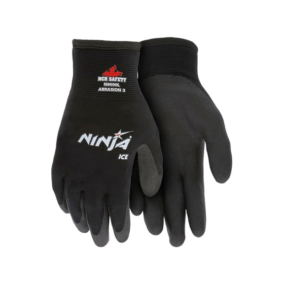 MCR Safety N9690XL Ninja Ice Gloves Arcylic Terry Inner Black X-Large 1 Pair