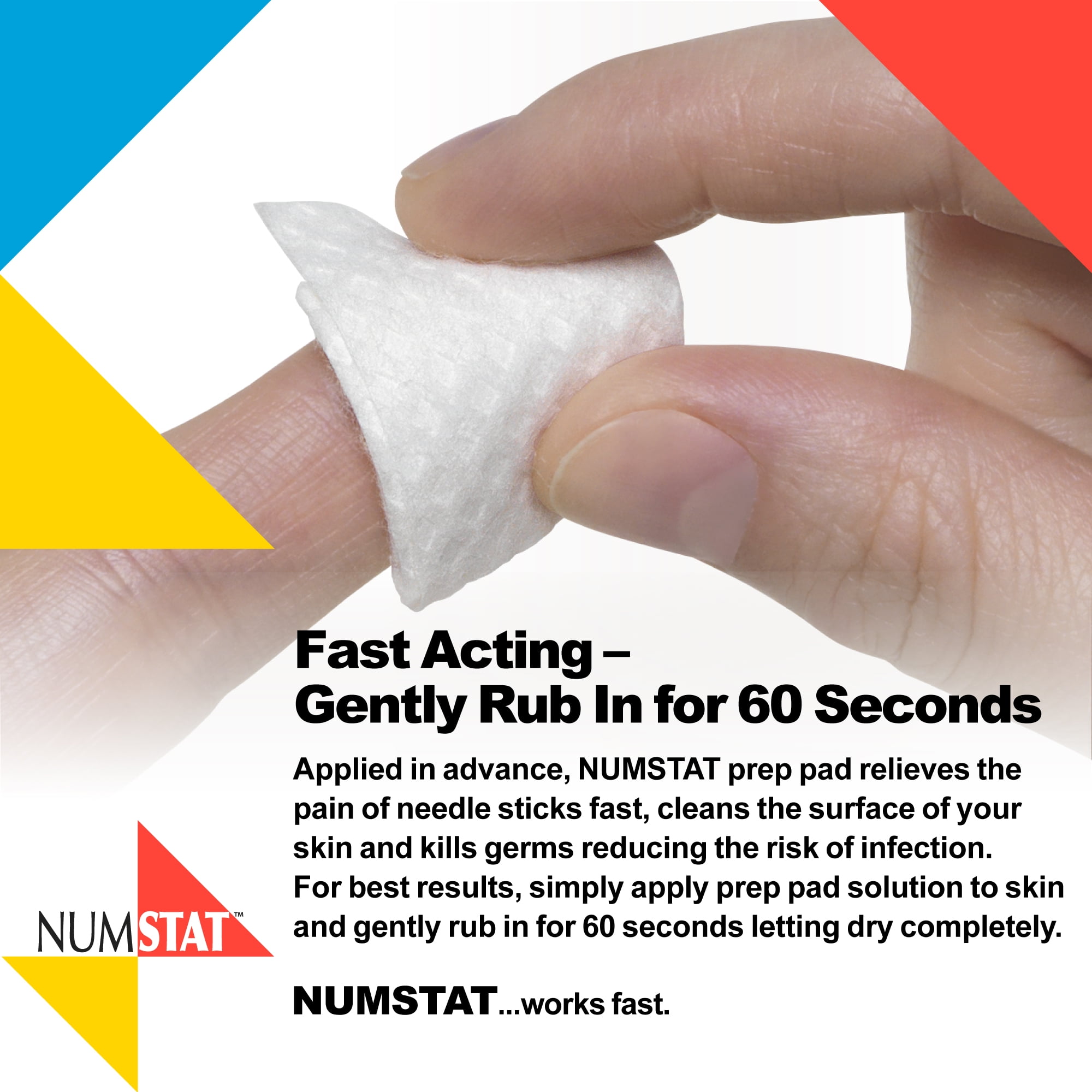 Numstat Antiseptic Numbing Wipes for Needle Pain Relief, 2-In-1 Formula with Benzocaine, Isopropyl Alcohol and Menthol - 30 Prep Pads
