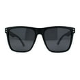 thumbnail image 2 of Mens Polarized Oversize Sport Horn Rim Rectangular Sunglasses Matte Black Solid Black, 2 of 4