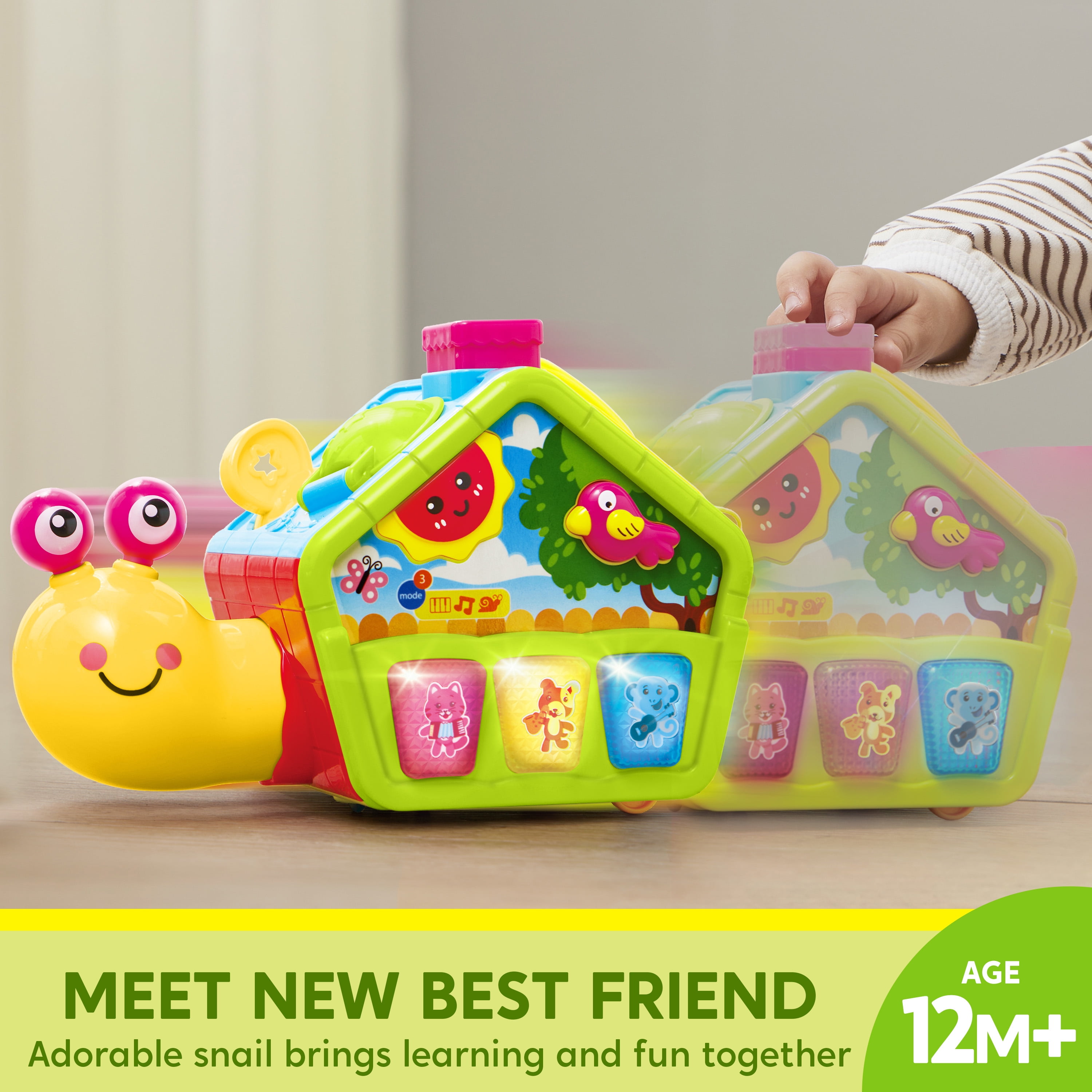 Joyfy Snail Crawling Toy Activity Cube with Music & Light 10 in 1 Montessori Toys for Baby 6-12-18 Months Educational Learning Toys for Toddler 1-3, First Birthday Gifts for Boys & Girls