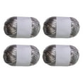 thumbnail image 2 of Kuntesetty 4 Rolls Set T-shirt Yarn Shiny Elastic Knitting Yarn Polyester Yarn for Gray, 2 of 9