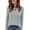 Gray, variant on Women's Rib Knit Sweater Long Sleeve Keyhole Neck Solid Color Casual Office Work Top Soft Stretch Pullover for Spring Autumn Winter
