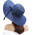 thumbnail image 2 of Sombrero de paja de ala ancha para mujer, sombrero flexible y plegable enrollable, sombrero de playa con protección solar UPF 50+ para verano$Sombrero de ala ancha para mujer, sombrero de, 2 of 7
