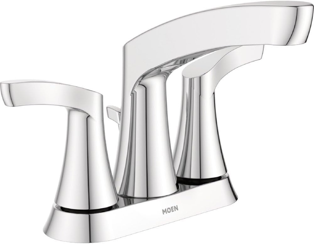 Moen WS84633 Danika Two-Handle High Arc Bathroom Faucet, Chrome