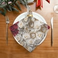 thumbnail image 2 of BZSMCE Satin Native Fab Cotton Dinner Napkin White and Red Rose Reusable, 2 of 8