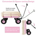 thumbnail image 4 of JOYFULIN Wagon Cart for Kids, 220LBS Capacity Heavy Duty Utility Wagon with 10'' Rubber Wheels, Removable Wooden Sides, All Terrain Pulling Garden Cart for Grocery Beach Shopping Camping (Pink), 4 of 7
