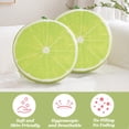 thumbnail image 5 of Set of 2 Velvet Round Decorative Pillow 15-Inch for Couch Decor (Lemon), 5 of 7