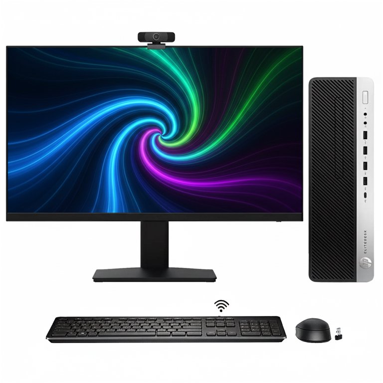 Restored HP SFF Desktop Computer PC, New 24 inch Monitor | Windows 