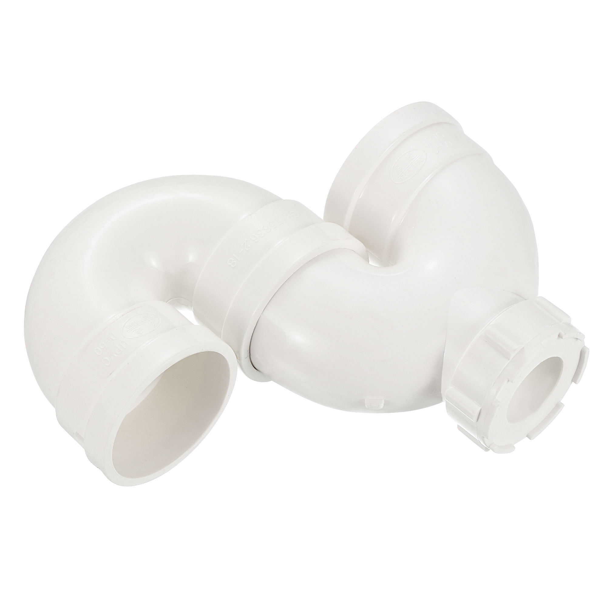 Uxcell 50mm ID U Shaped PVC Water Pipe Elbow Fitting Adapter with Check