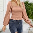 thumbnail image 4 of Mujeres moda Casual cuello cuadrado Color sólido manga larga suelta camiseta blusa Tops Fridja  bvmnju2901, 4 of 5