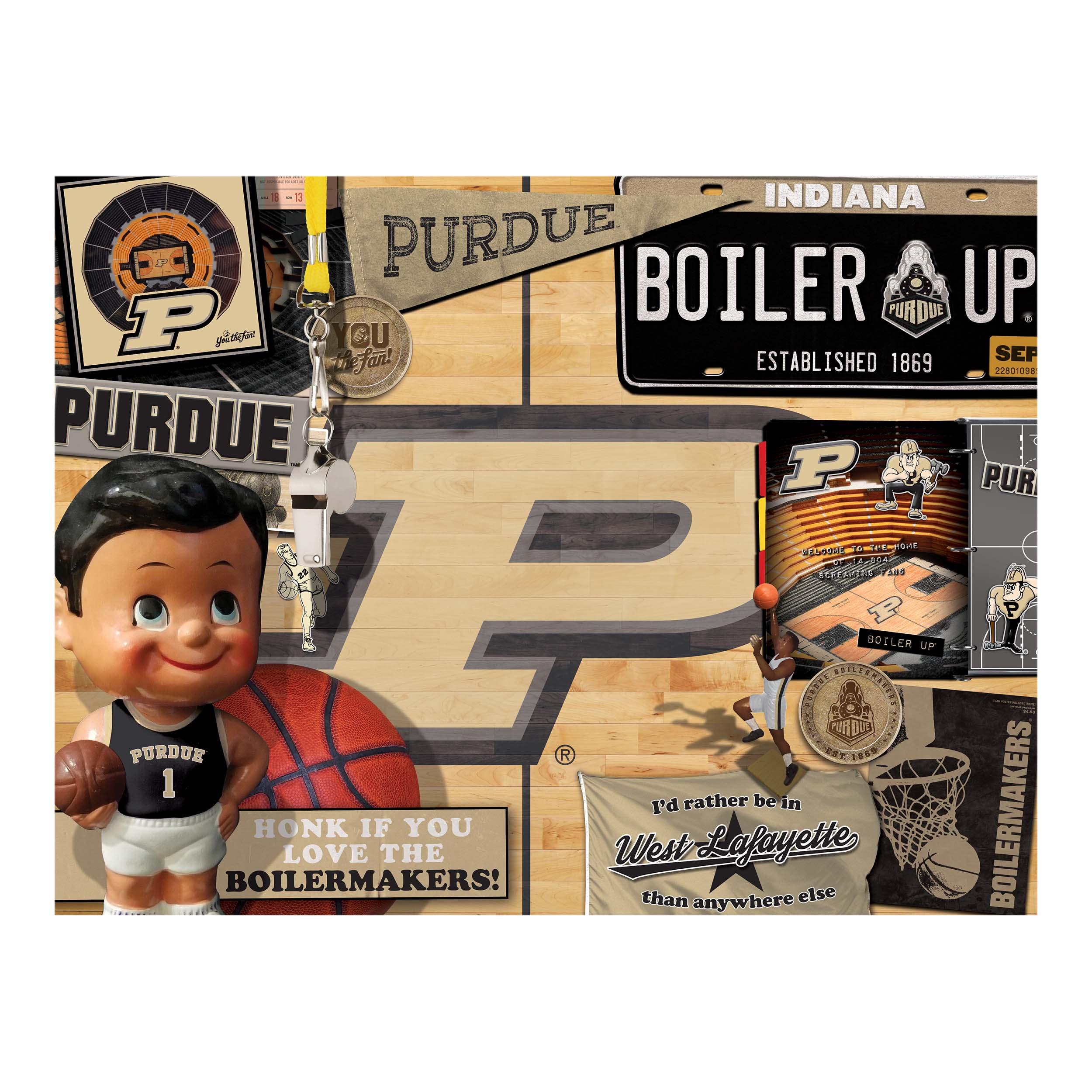 YouTheFan NCAA Purdue Boilermakers Basketball Retro Series Puzzle – 500 PC