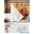 thumbnail image 3 of No Hook Cloth Fabric Shower Curtain with Snap in Liner, Pumpkin Football Fall Waterproof Shower Curtains Set with See Through Top Window, Thanksgiving Sunflower Maple Plaid Beige 36"x78", 3 of 6