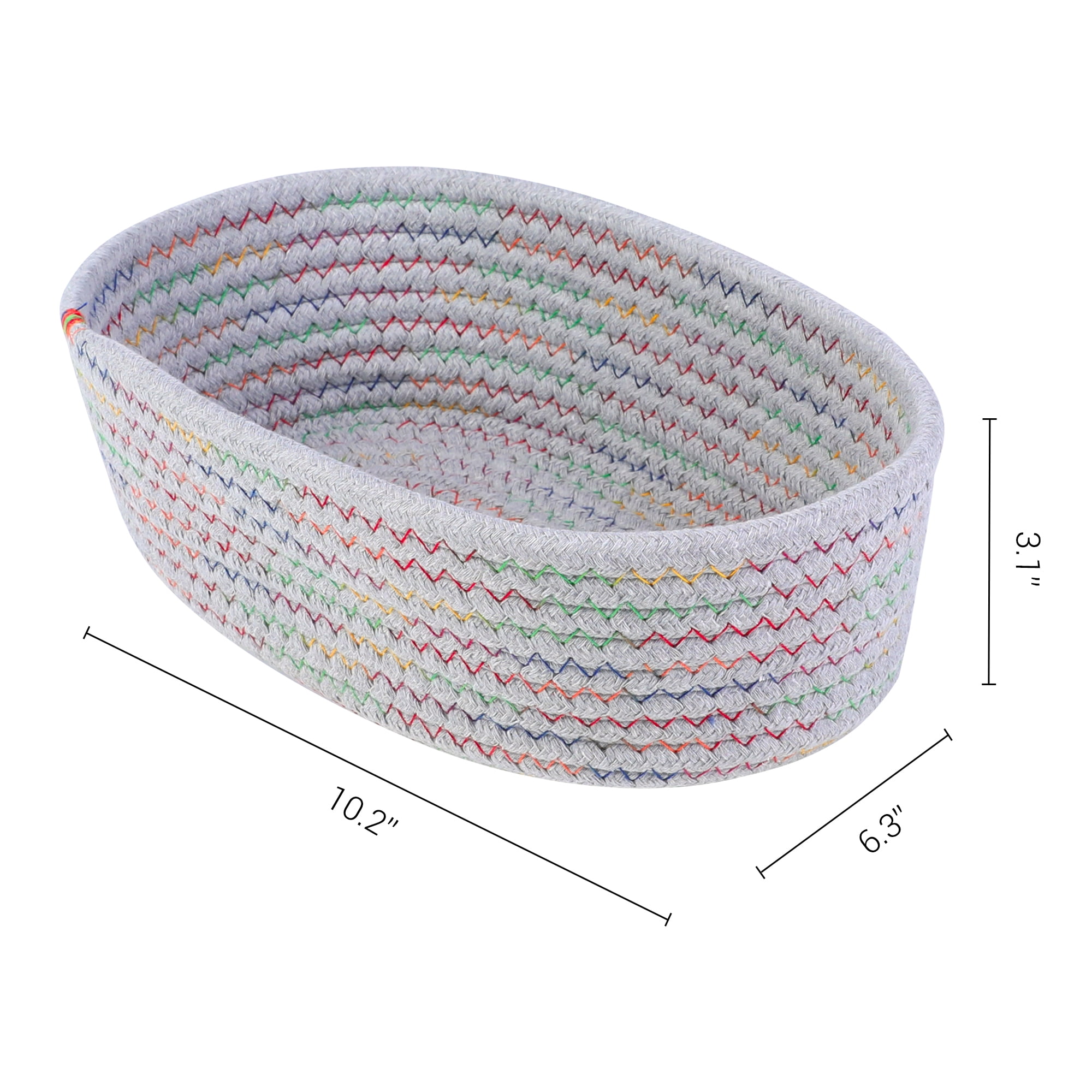 Unique Bargains 3Pcs Storage Basket for Key Tray Bowl Grey 10.2*6.3*3.1in